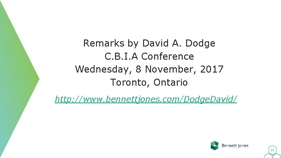 Remarks by David A. Dodge C. B. I. A Conference Wednesday, 8 November, 2017