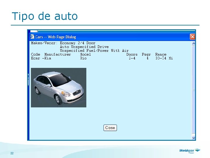 Tipo de auto 22 