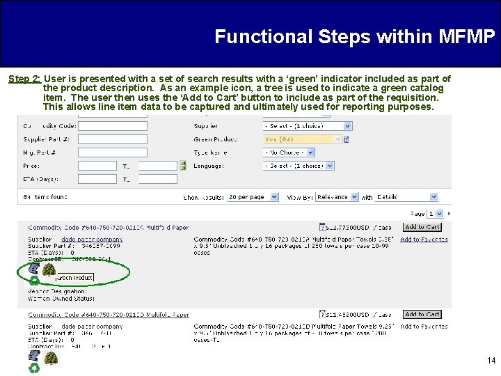 Functional Steps within MFMP Step 2: User is presented with a set of search