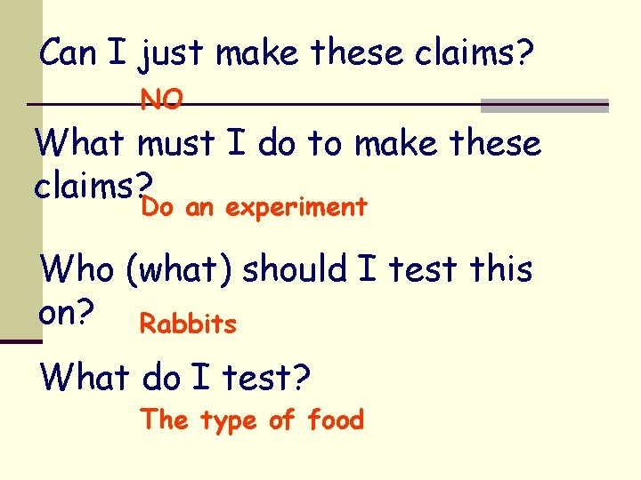 Can I just make these claims? NO What must I do to make these