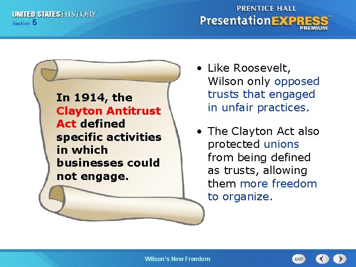 525 Section Chapter Section 1 In 1914, the Clayton Antitrust Act defined specific activities