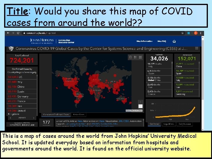 Title: Would you share this map of COVID cases from around the world? ?