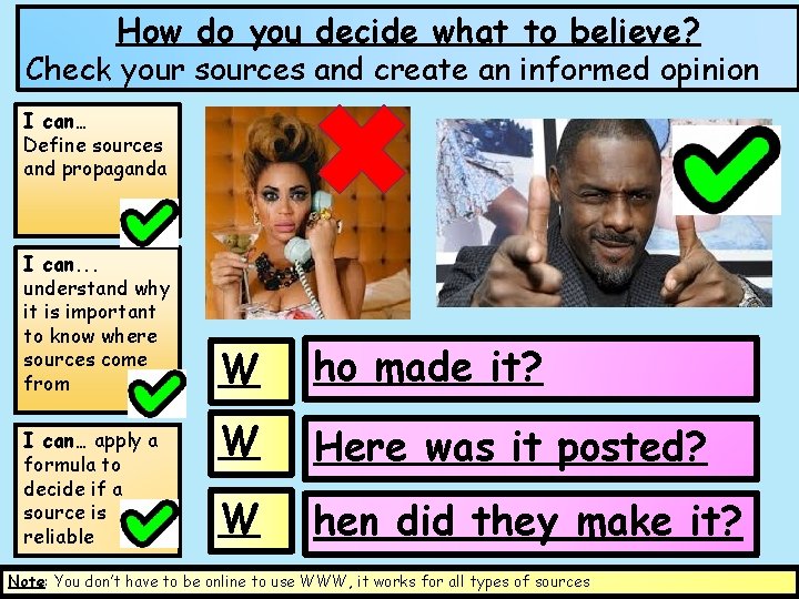 How do you decide what to believe? Check your sources and create an informed