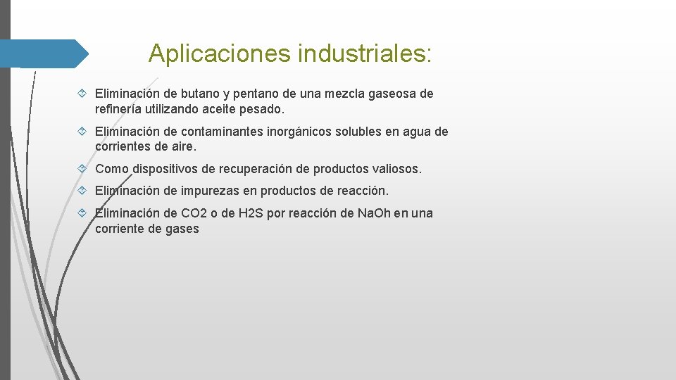 Aplicaciones industriales: Eliminación de butano y pentano de una mezcla gaseosa de refinería utilizando