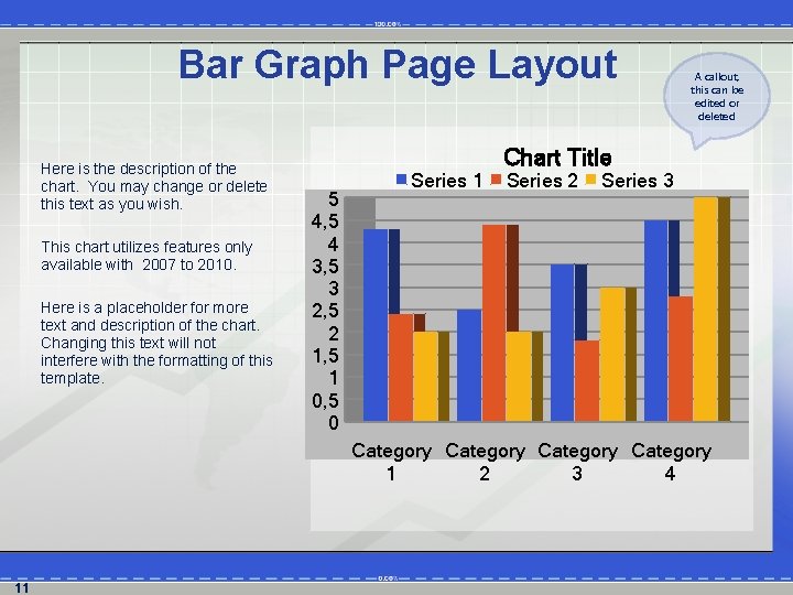 Bar Graph Page Layout Here is the description of the chart. You may change