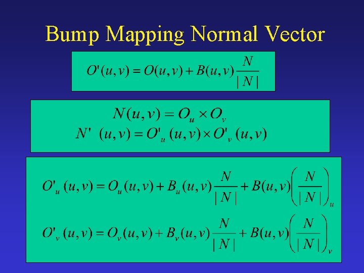 Bump Mapping Normal Vector 