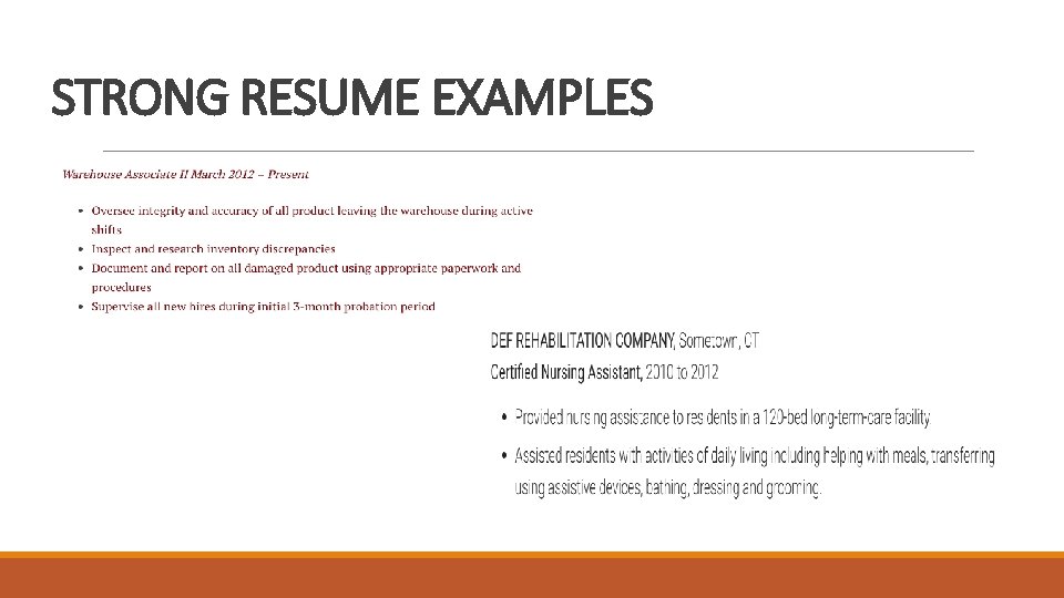 STRONG RESUME EXAMPLES 