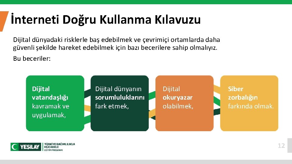 İnterneti Doğru Kullanma Kılavuzu Dijital dünyadaki risklerle baş edebilmek ve çevrimiçi ortamlarda daha güvenli