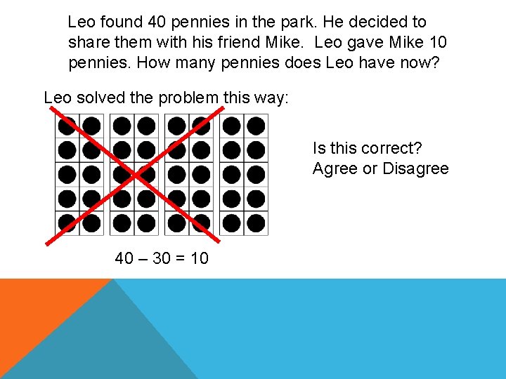 Leo found 40 pennies in the park. He decided to share them with his