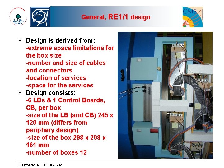 General, RE 1/1 design • Design is derived from: -extreme space limitations for the