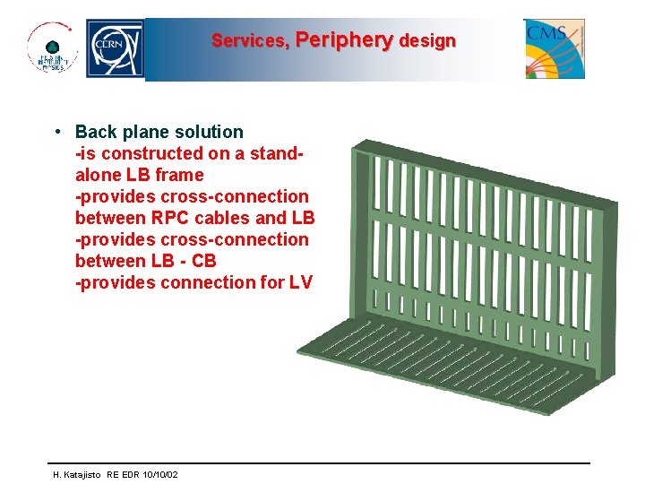Services, Periphery design • Back plane solution -is constructed on a standalone LB frame