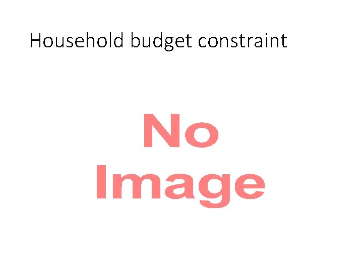 Household budget constraint • 