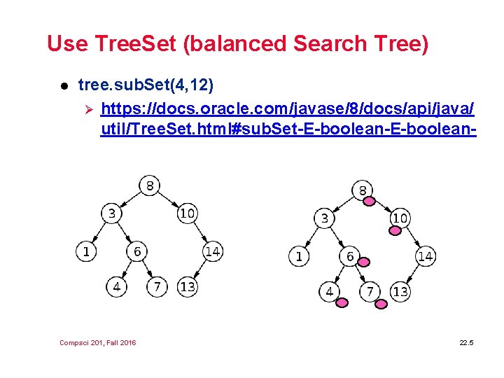 Use Tree. Set (balanced Search Tree) l tree. sub. Set(4, 12) Ø https: //docs.