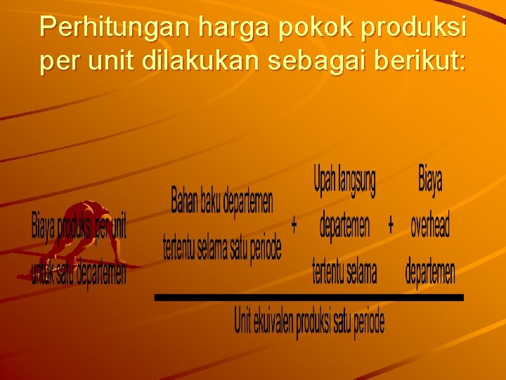 Perhitungan harga pokok produksi per unit dilakukan sebagai berikut: 