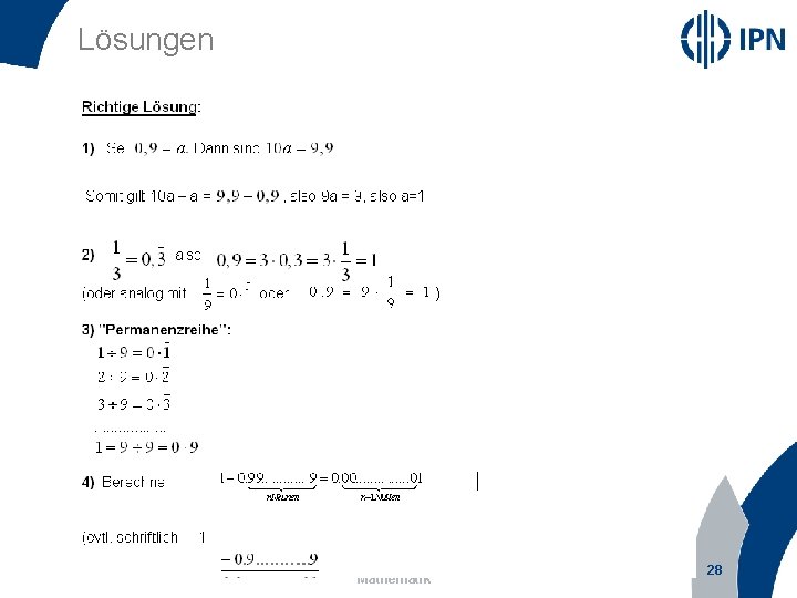 Lösungen Prof. Dr. Olaf Köller, Leibniz-Institut für die Pädagogik der Naturwissenschaften und Mathematik 28