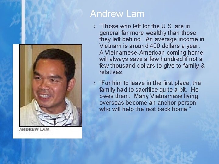 Andrew Lam › “Those who left for the U. S. are in general far