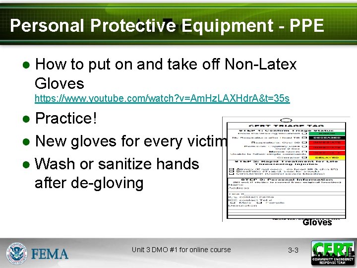 Personal Protective Equipment - PPE ● How to put on and take off Non-Latex