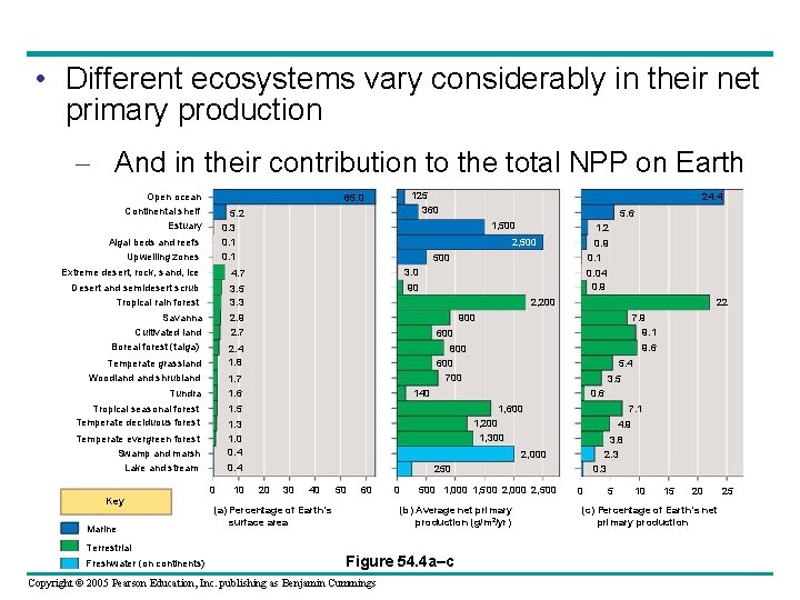  • Different ecosystems vary considerably in their net primary production – And in