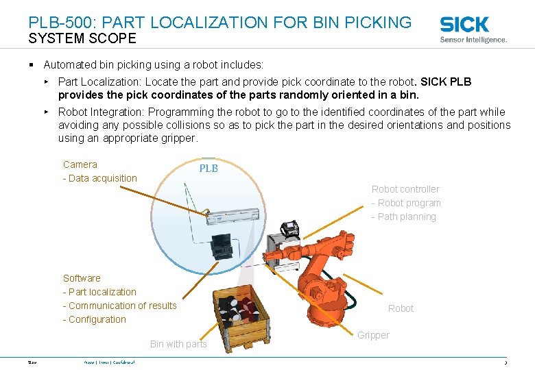 PLB-500: PART LOCALIZATION FOR BIN PICKING SYSTEM SCOPE § Automated bin picking using a