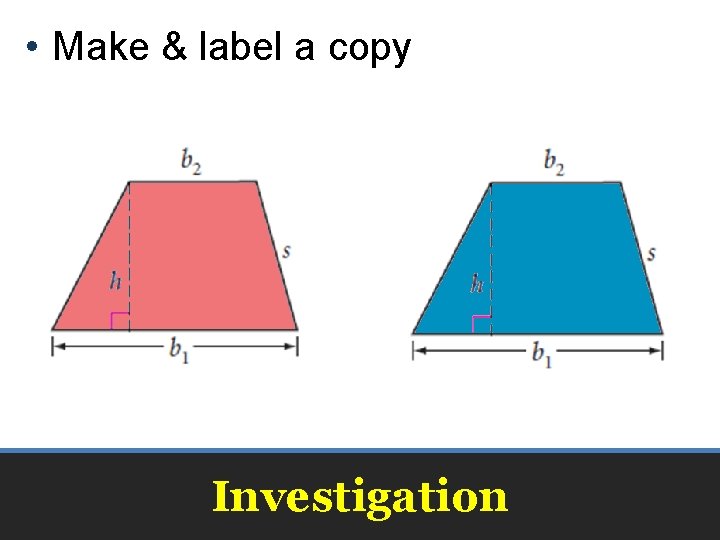  • Make & label a copy Investigation 