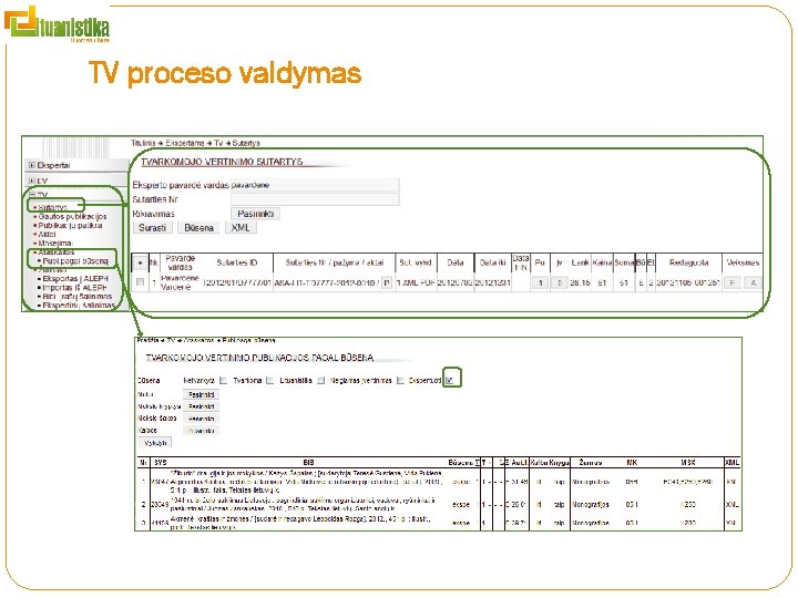 TV proceso valdymas 