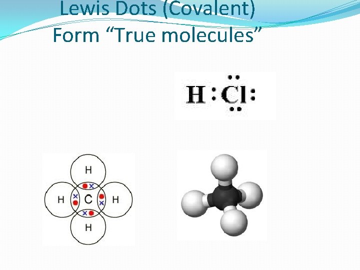 Lewis Dots (Covalent) Form “True molecules” 