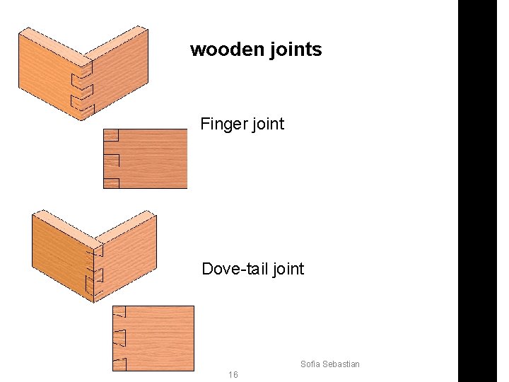 Different types of wooden joints Finger joint Dove-tail joint Building Construction I Sofia Sebastian