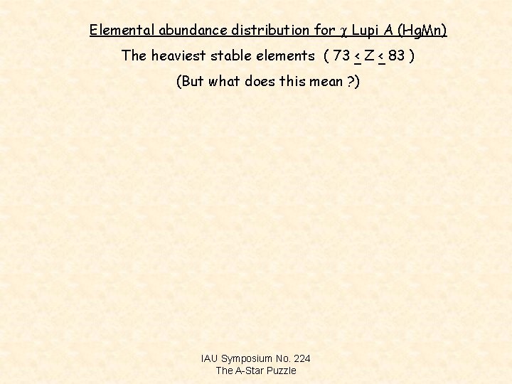 Elemental abundance distribution for c Lupi A (Hg. Mn) The heaviest stable elements (