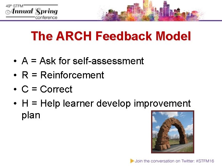 The ARCH Feedback Model • • A = Ask for self-assessment R = Reinforcement