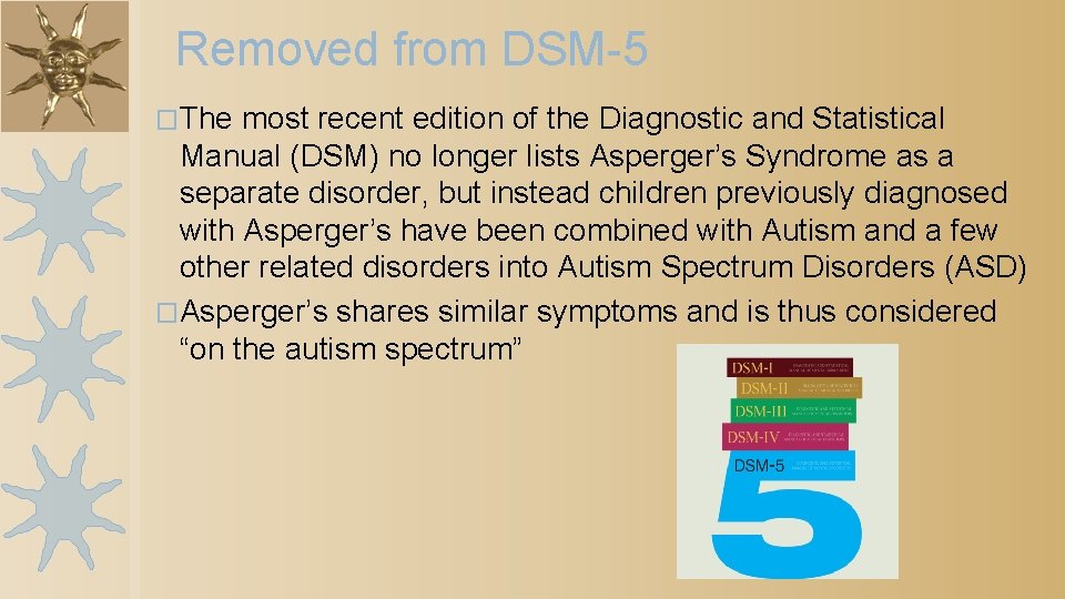 Removed from DSM-5 �The most recent edition of the Diagnostic and Statistical Manual (DSM)