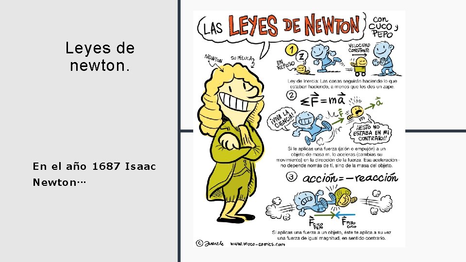 Leyes de newton. En el año 1687 Isaac Newton… 