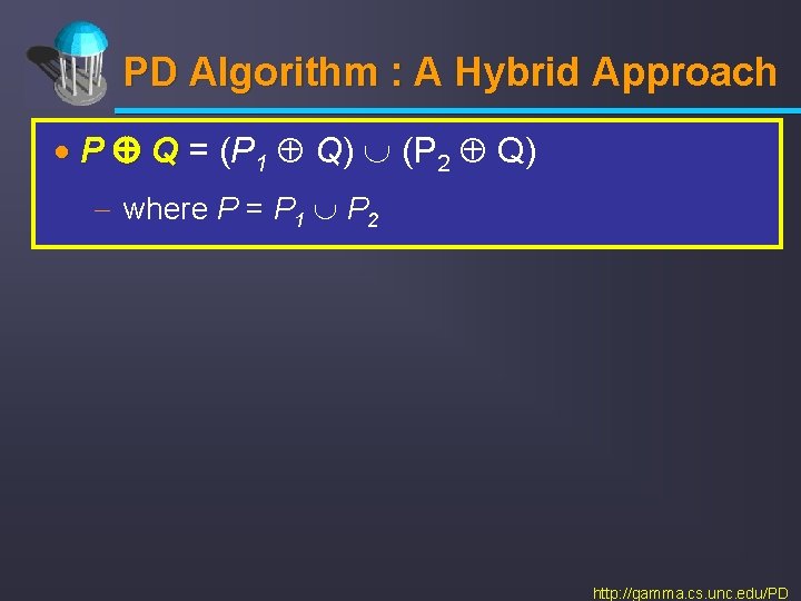 PD Algorithm : A Hybrid Approach · P Q = (P 1 Q) (P