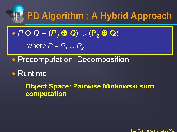 PD Algorithm : A Hybrid Approach · P Q = (P 1 Q) (P