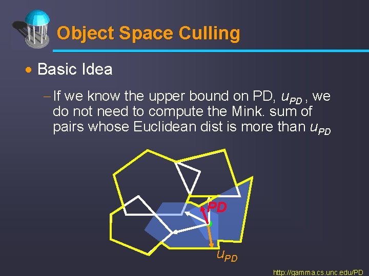 Object Space Culling · Basic Idea - If we know the upper bound on