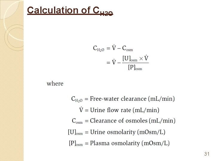 Calculation of CH 2 O 31 