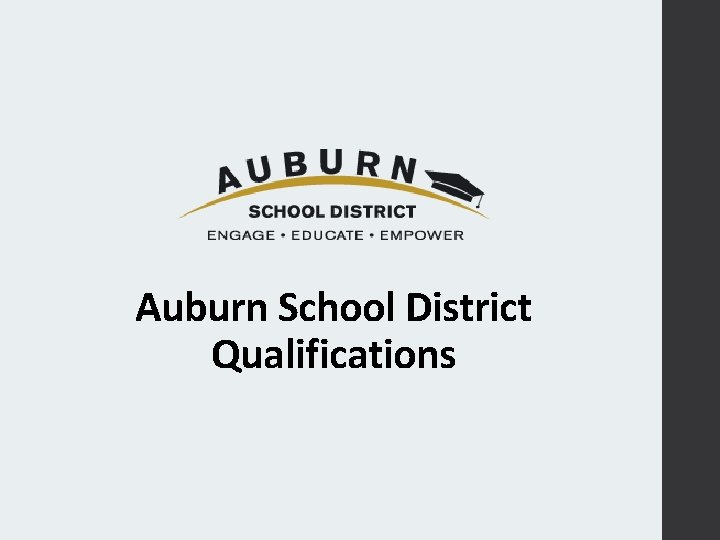 Auburn School District Qualifications 