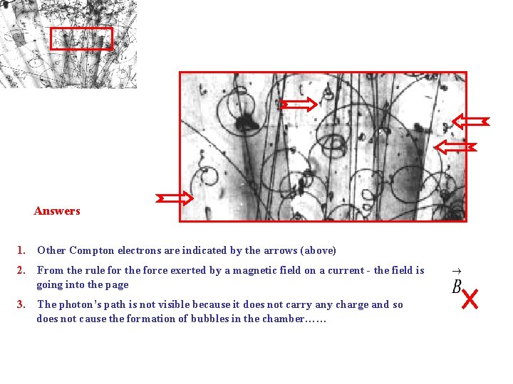 Answers 1. Other Compton electrons are indicated by the arrows (above) 2. From the