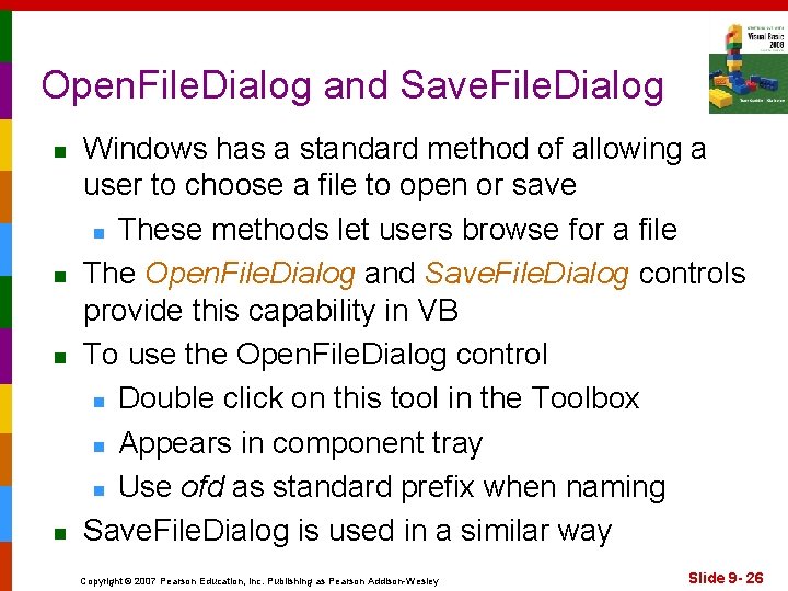Open. File. Dialog and Save. File. Dialog n n Windows has a standard method