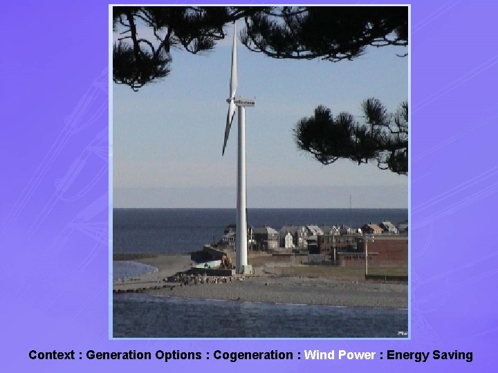 Context : Generation Options : Cogeneration : Wind Power : Energy Saving 