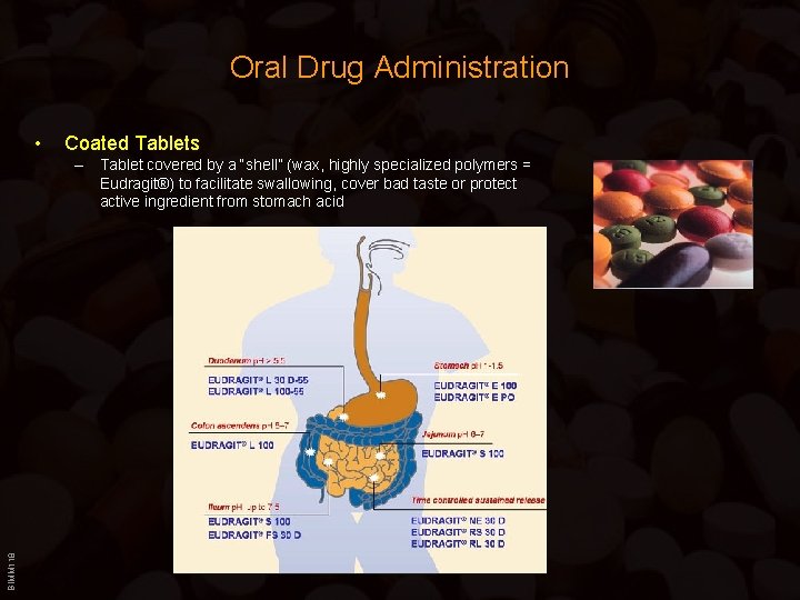 Oral Drug Administration • Coated Tablets BIMM 118 – Tablet covered by a “shell”