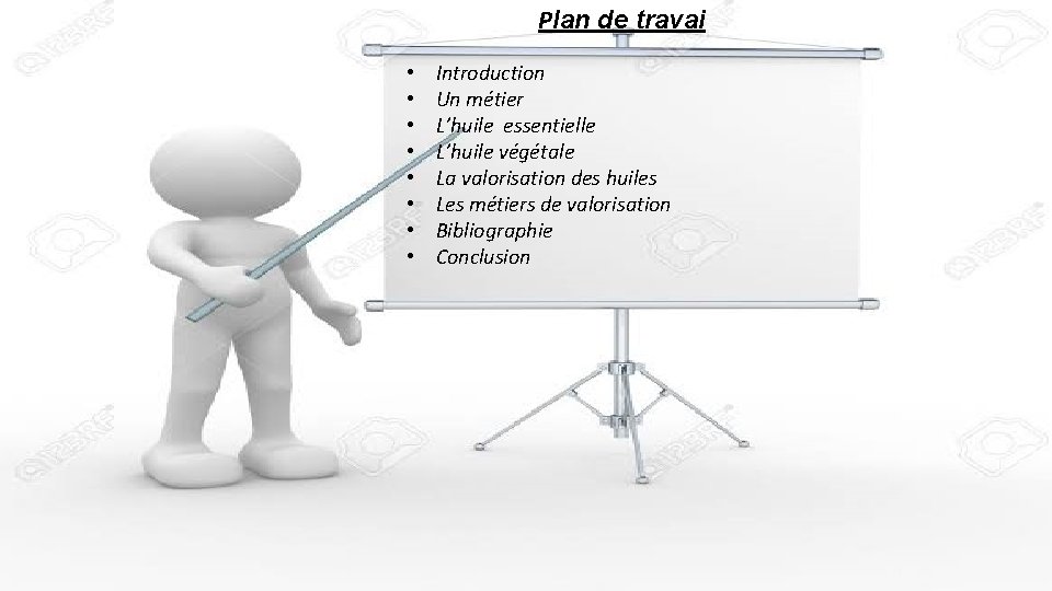 Plan de travai • • Introduction Un métier L’huile essentielle L’huile végétale La valorisation