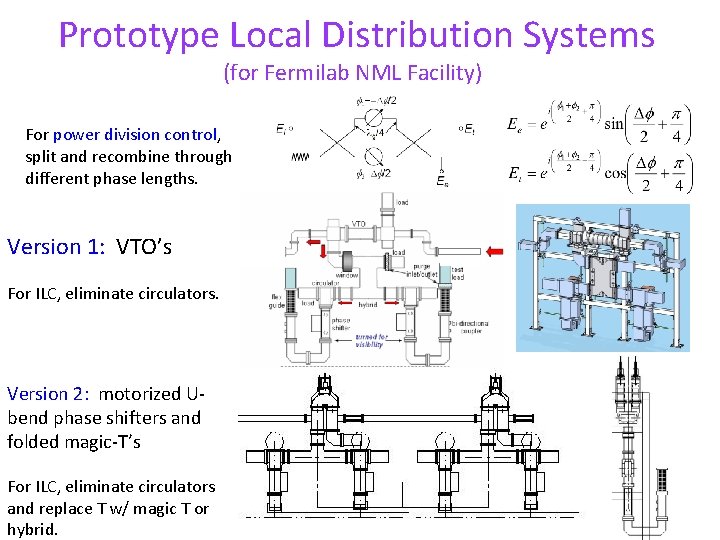 Prototype Local Distribution Systems (for Fermilab NML Facility) For power division control, split and