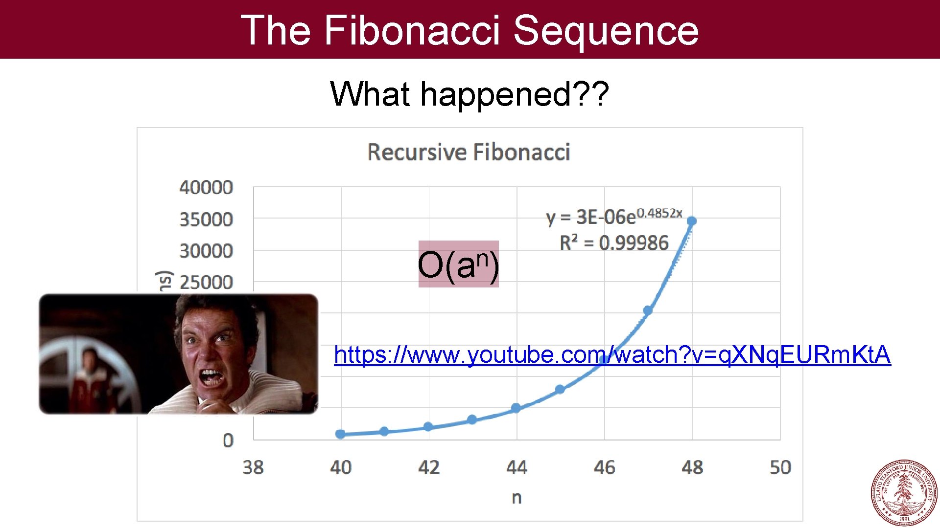 The Fibonacci Sequence What happened? ? n O(a ) https: //www. youtube. com/watch? v=q.