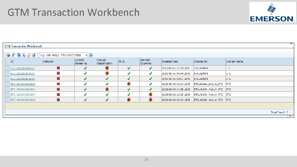 GTM Transaction Workbench 20 