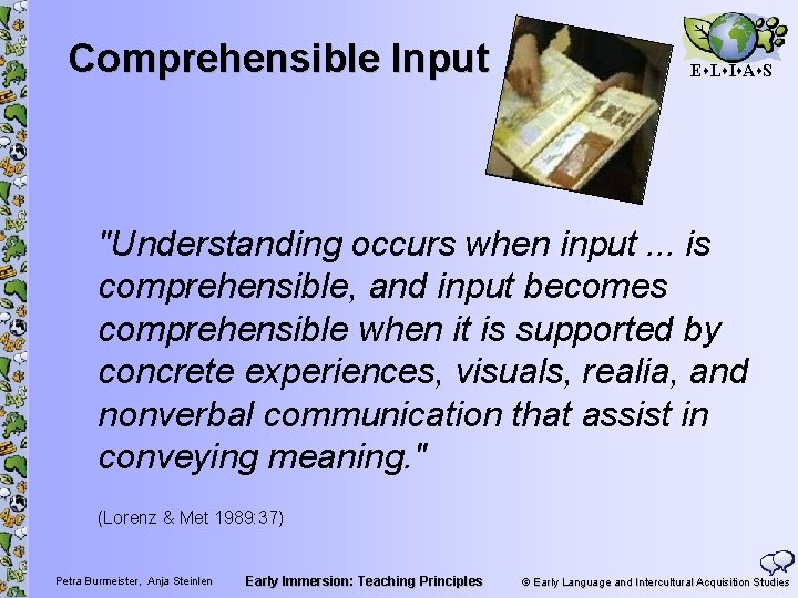 Early Immersion Teaching Principles Petra Burmeister PH Weingarten