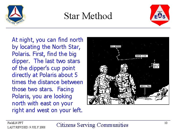 Star Method At night, you can find north by locating the North Star, Polaris. Star Method At night, you can find north by locating the North Star, Polaris.