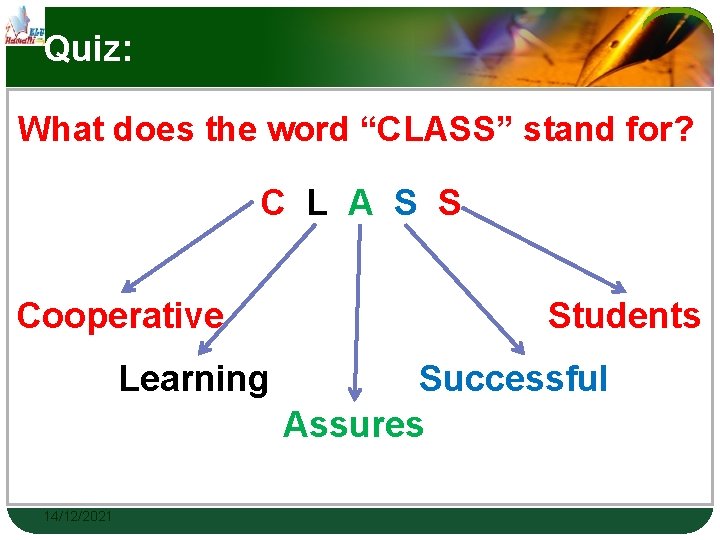 Quiz: What does the word “CLASS” stand for? C L A S S Cooperative