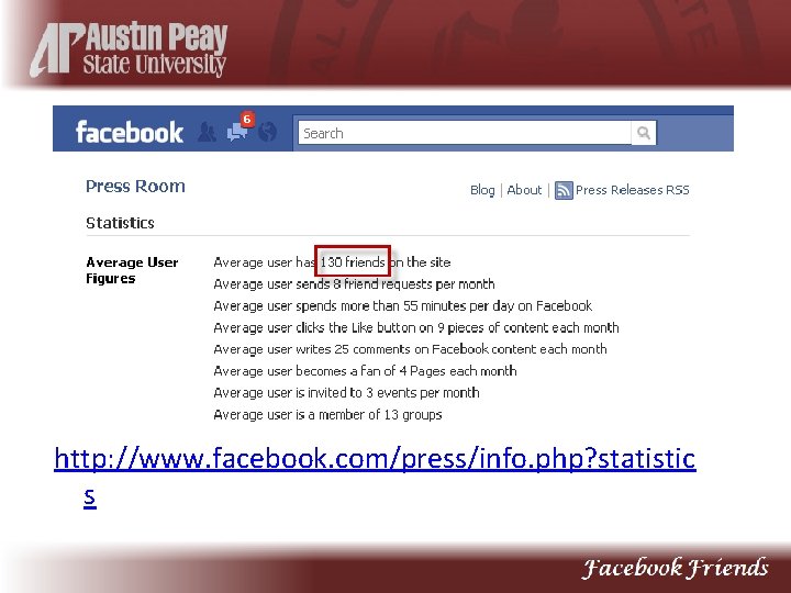 http: //www. facebook. com/press/info. php? statistic s 