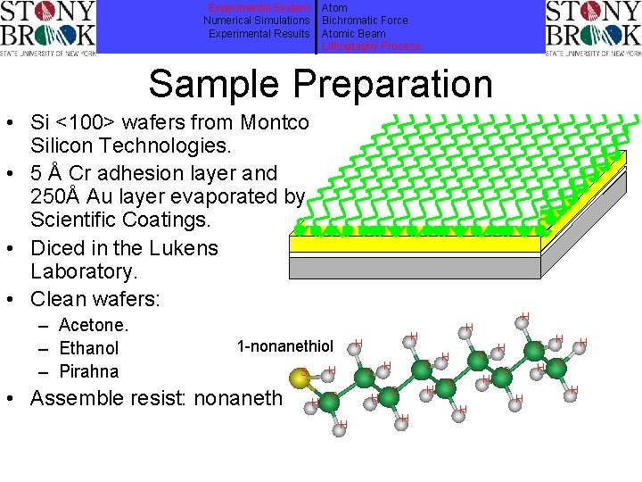 Experimental System Numerical Simulations Experimental Results Atom Bichromatic Force Atomic Beam Lithography Process Sample