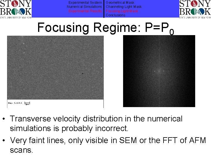 Experimental System Numerical Simulations Experimental Results Geometrical Mask Channeling Light Mask Focusing Light Mask